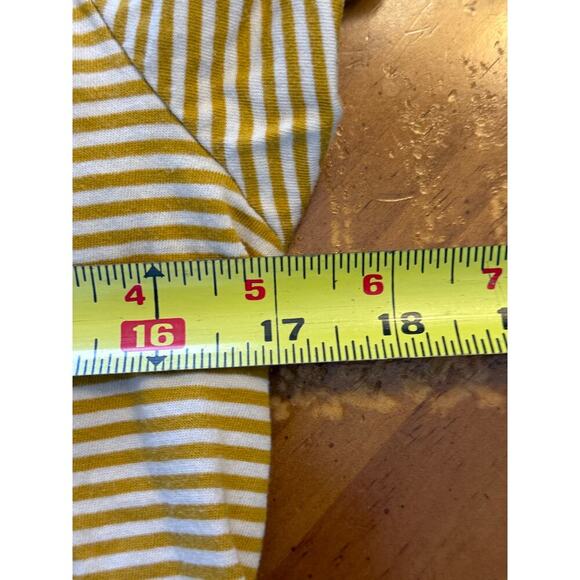 Pact Softspun V Neck Tee Shirt Organic Cotton Striped Yellow White Size Small - Picture 13 of 14